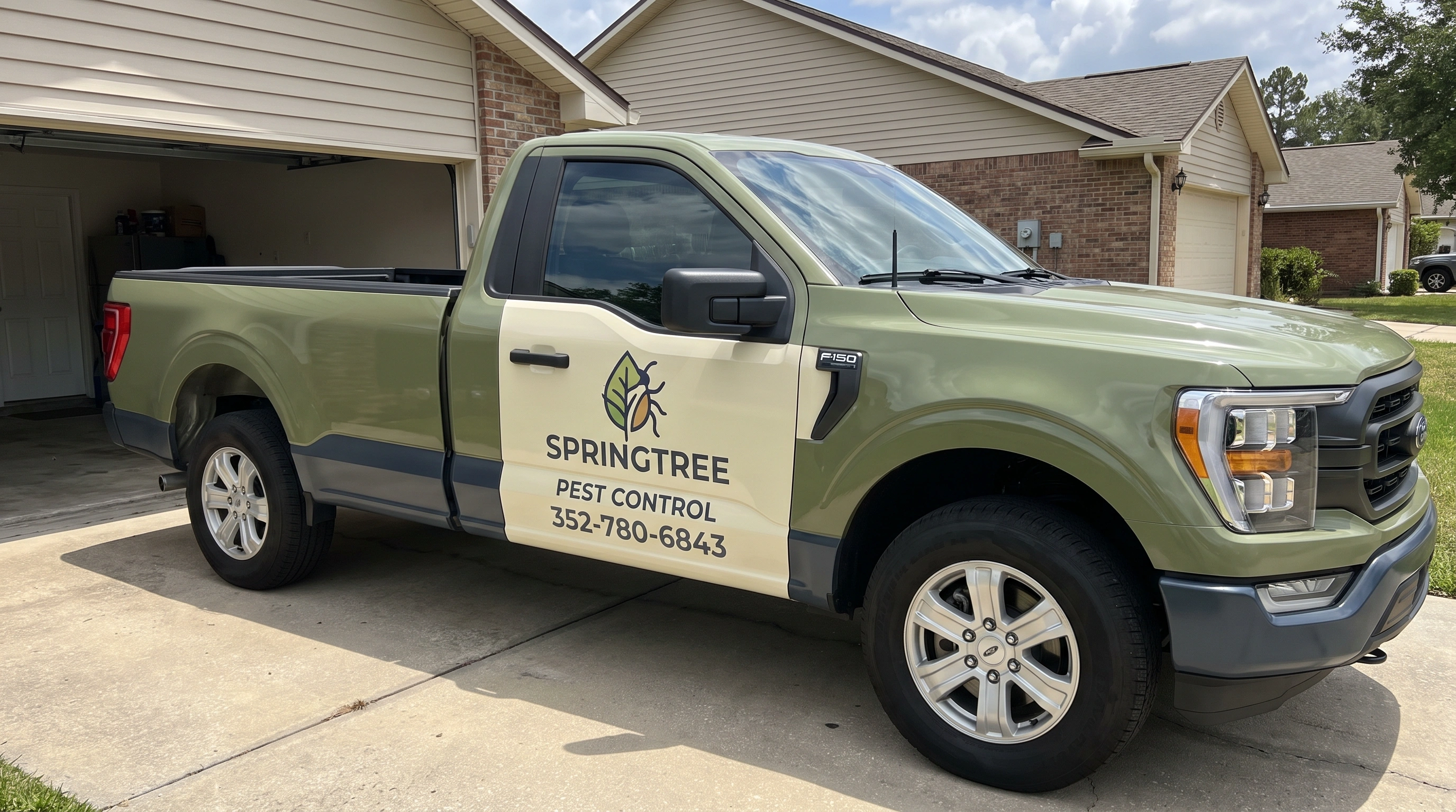 Springtree Pest Control technician treating a Gainesville home